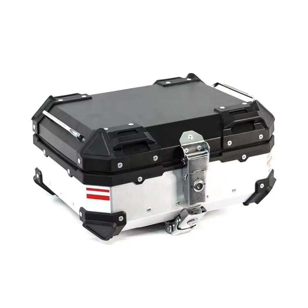 22L F2-MOTO Aluminum Alloy Top Case Delivery Box For Motorcycles Rear Box Silver And Black motorcycle acssories