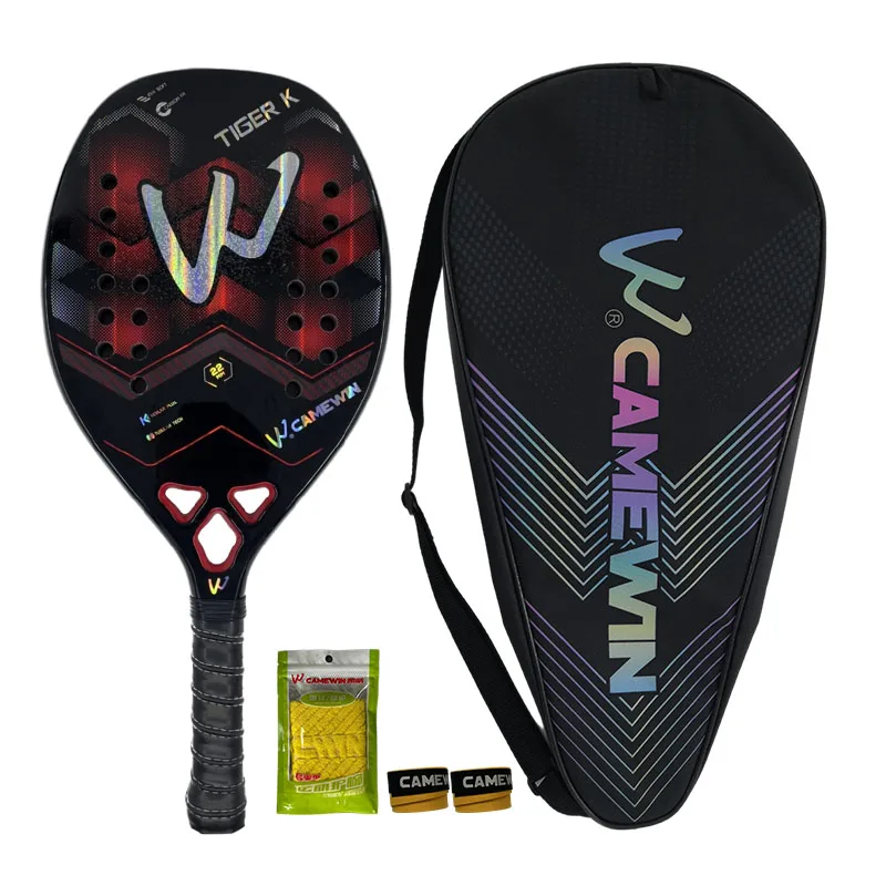 TIGER Kevlar Camewin Beach Tennis Racket Adult Professional Carbon Frame 320g Feminino New With Bag Gift 2024