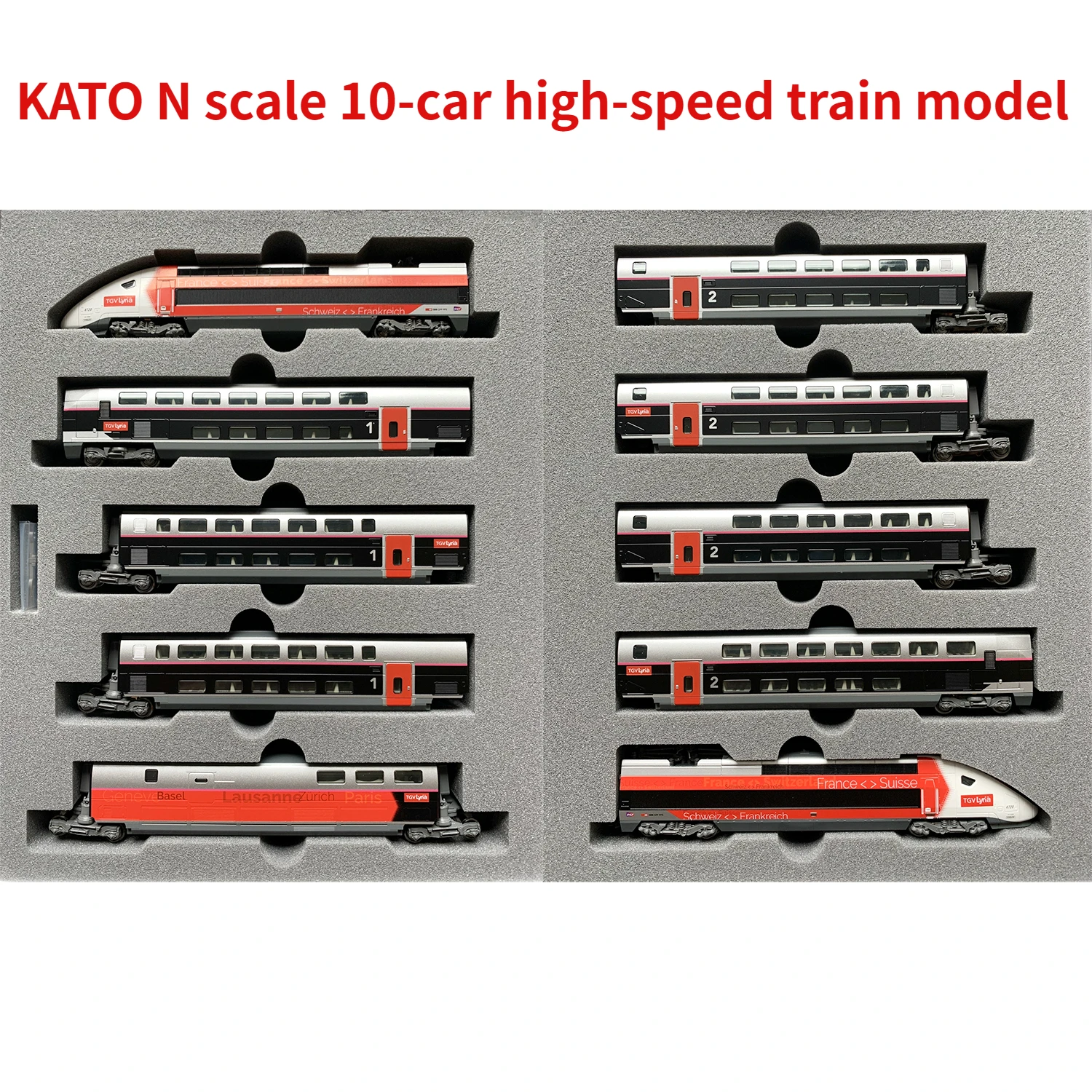 KATO N Scale 1/160 Train Model 10-1762 TGV Lyria Euroduplex High-speed Train 10 Sets Toy Gift