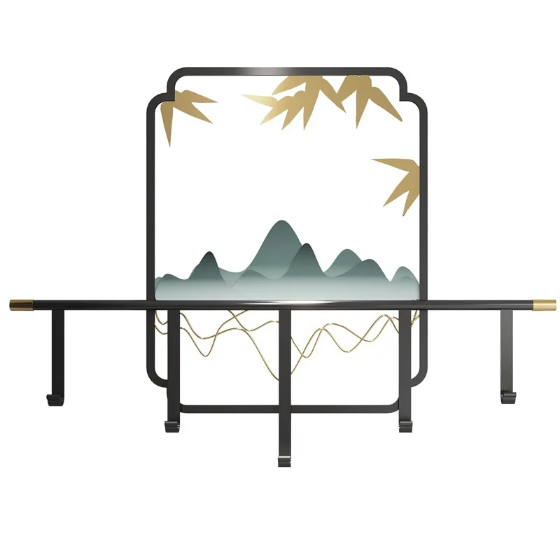 

New Chinese style modern door back coat hook hanging entrance creative metal light luxury hook wall hanging simple