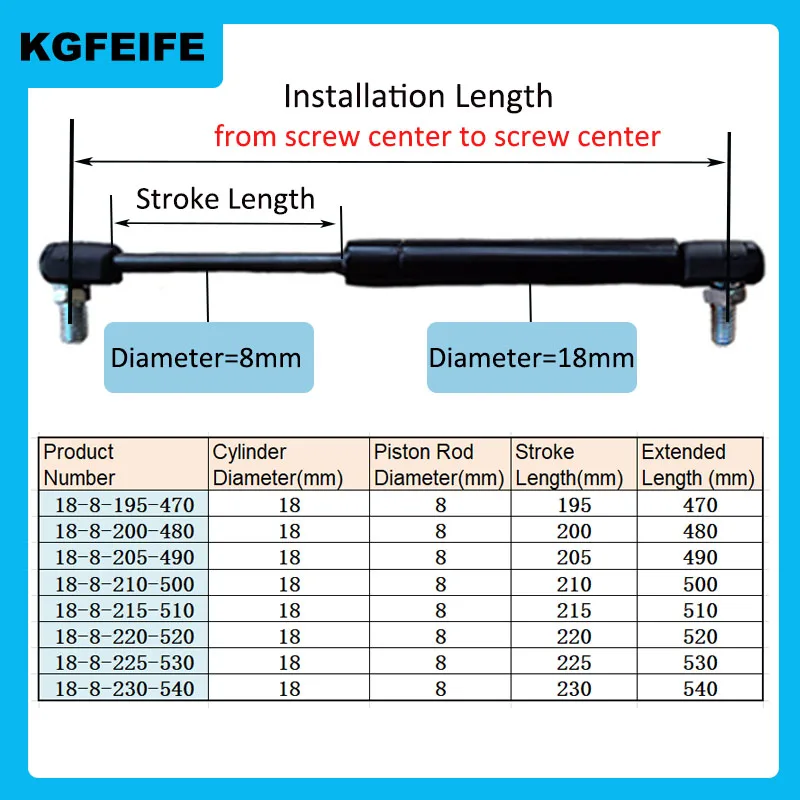 1PC 470mm-540mm 15kg/150N Hydraulic Hinge Kitchen Cupboard Furniture Strut Bar Car Universal Gas Spring Lift Support  Hardware