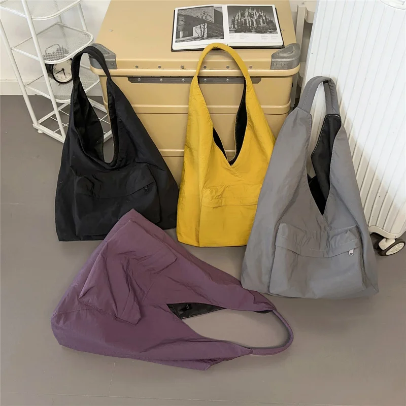 

Fashion Casual Versatile Single Shoulder Bag Harajuku Lazy Shopping Bag Solid Color Korean VersioninsSimple Dumpling Bag Large C