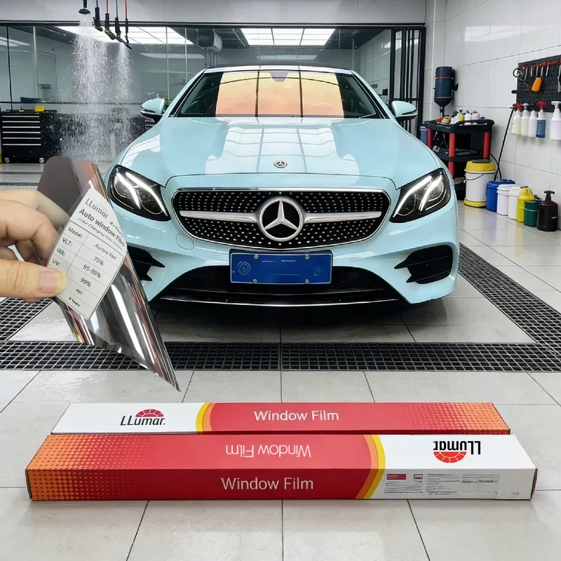 Premium LLumar Colorful window Tint Film Chameleon Aurora Red 75% VLT 99% UV IRR PET Nano Ceramic High Heat Rejection Non Fading