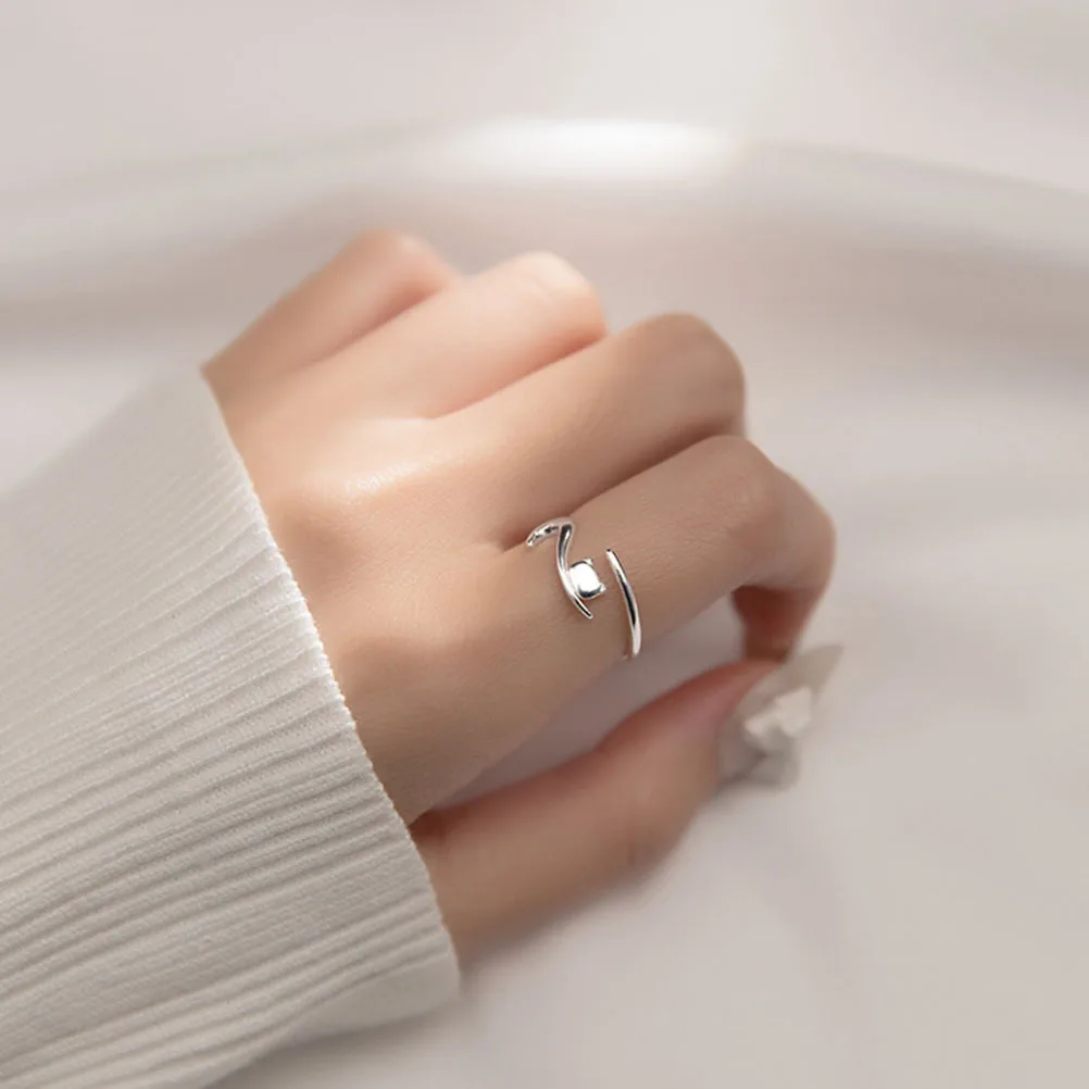 

Cat Open Adjustable Ring Classic Elegant Lovely Cat Animal Ring for Women Fashion Jewelry Gift Rings for Teen