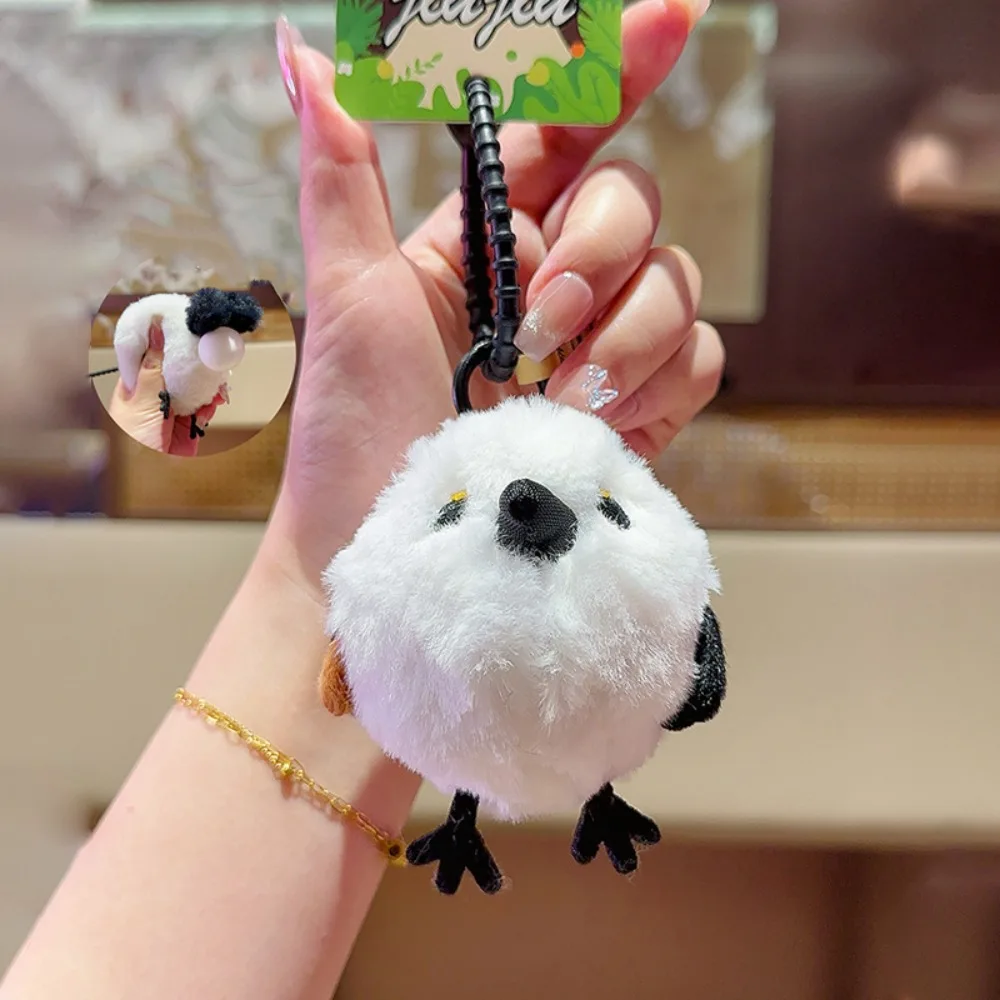 Portable Kawaii Egg Laying keychain Lifelike Cartoon Animals Plush Bird Keyring Funny Spit Bubble Backpack Pendant Unisex