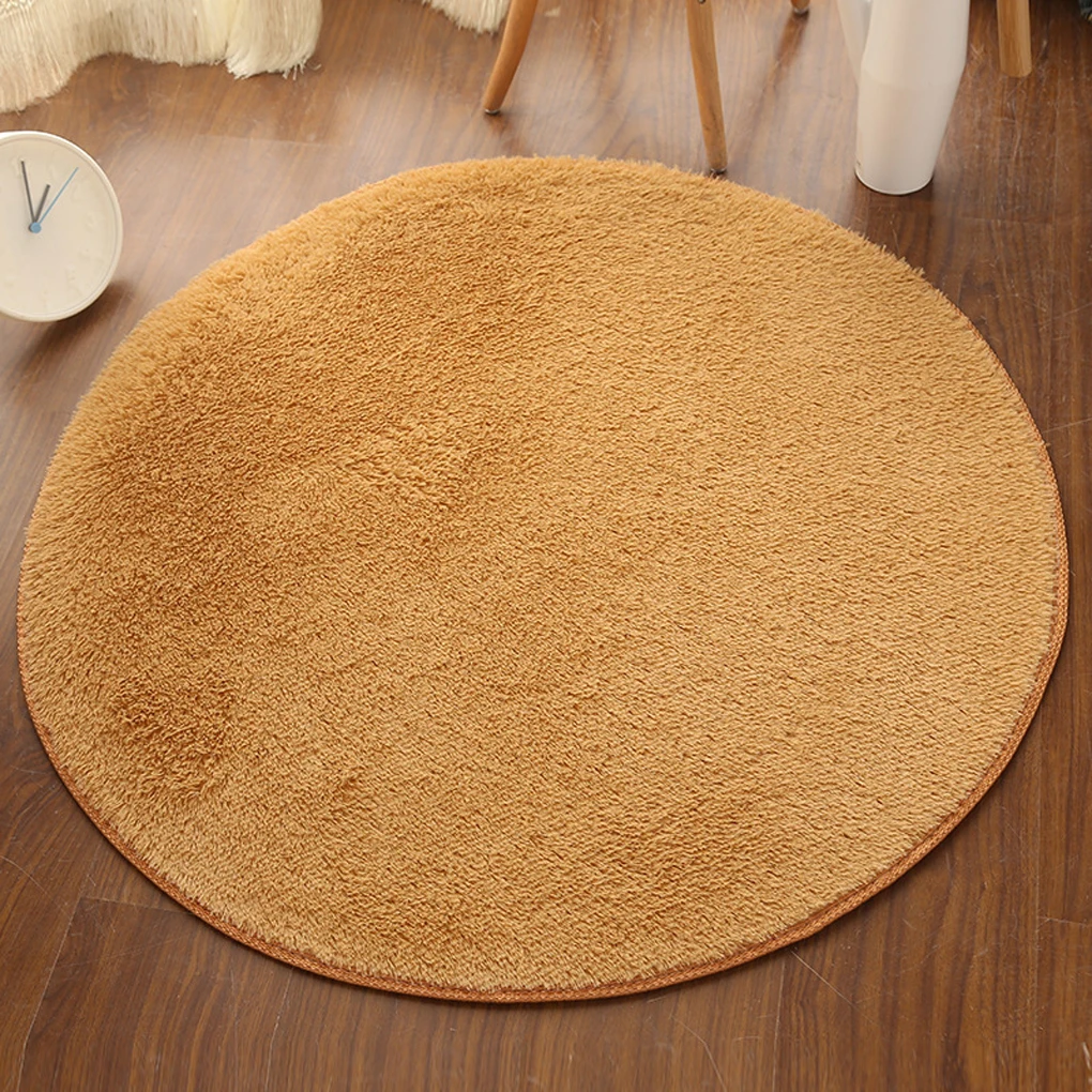 

Round Carpet Anti-slide Thick Shaggy Bedroom Blanket Floor Chair Cushion Rug Bay Window Bedside Decoration