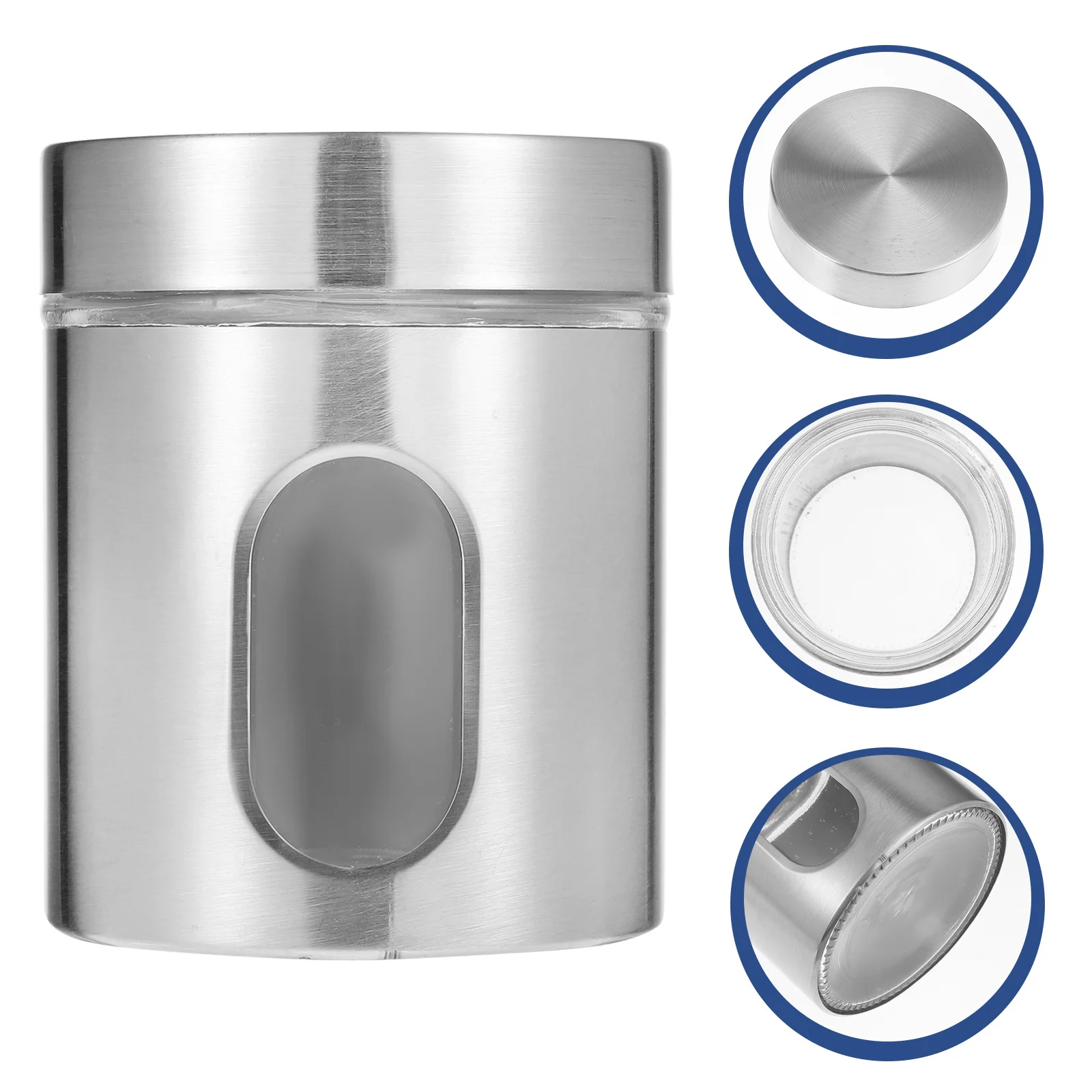 

1 pc Stainless Steel Storage Tank Premium Sealed Container For Coffee Tea Dry Goods Kitchen Organizing Rust-Proof Visible Jar