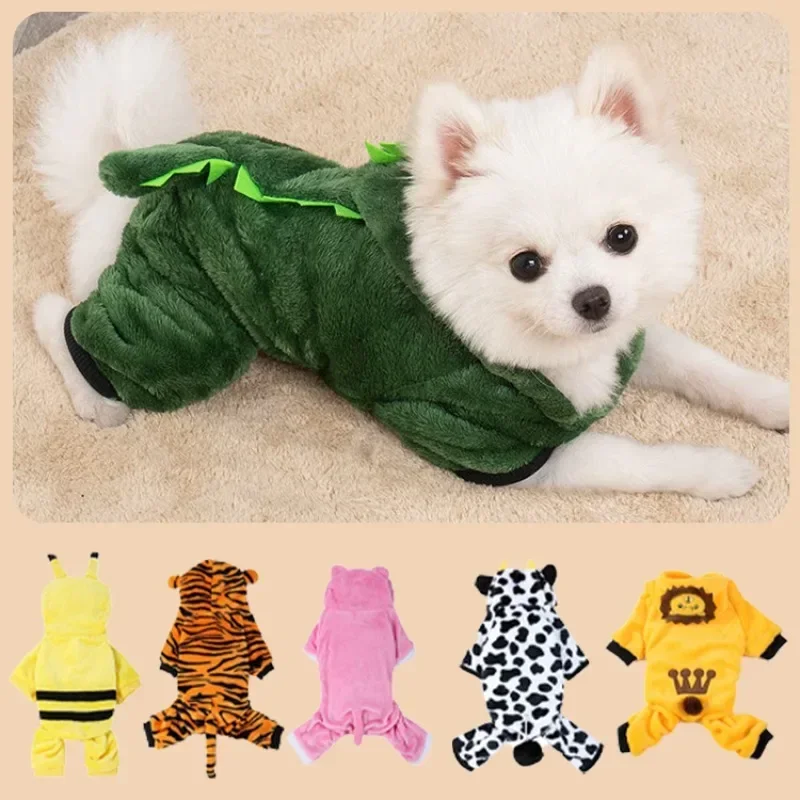 Ropa de lana para perros pequeños, disfraz para cachorros, gatos, Chihuahua, Mono para mascotas, Bulldog Francés, sudaderas con capucha para mascotas