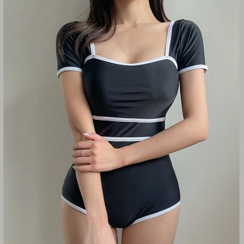 Swimsuit Women 2023 New Two-piece Set Korean Tummy Control Swimwear with Skirt Bikini Set Beach Dress Sexy Backless Bathing Suit