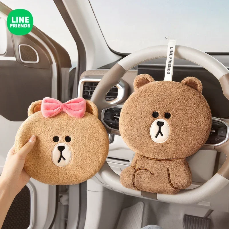 LINE FRIENDS Car Cleaning Cloth Kitchen Hand Towel Soft Bath Towels Absorbent Hand Cloth for Bathroom Coral Fleece Bear Towels