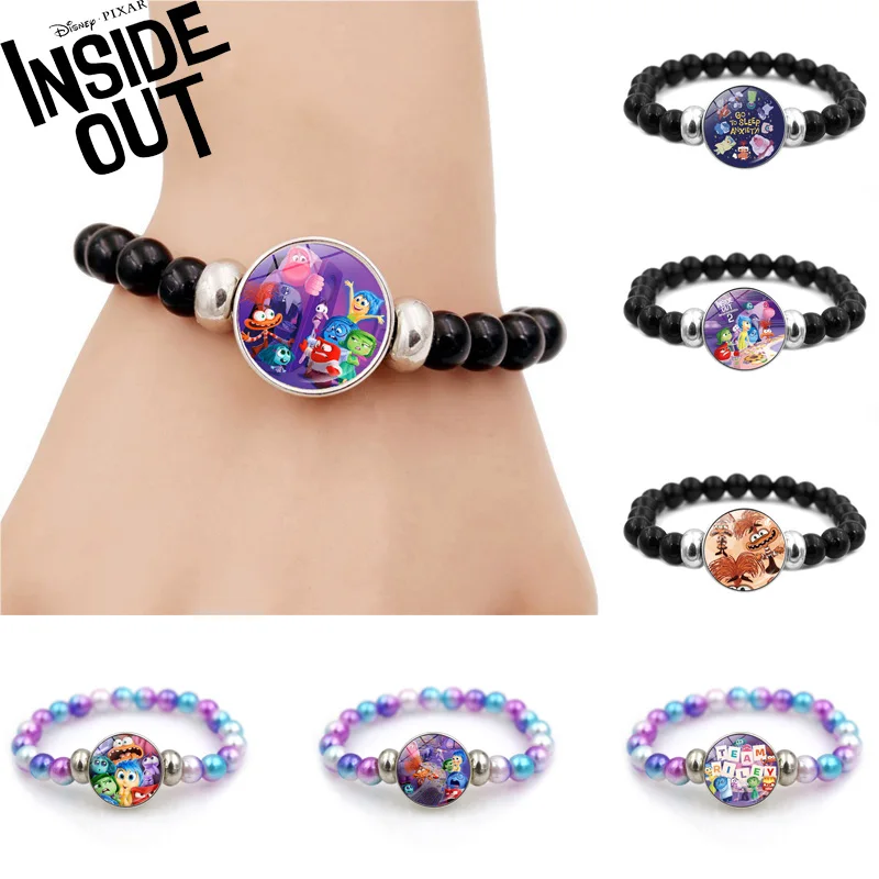 

Inside Out 2 Joy Sadness Anger Disgust Disney Cartoon Figure Beaded Bracelet Girls Cute Accessories Children Toys Jewelry Gifts