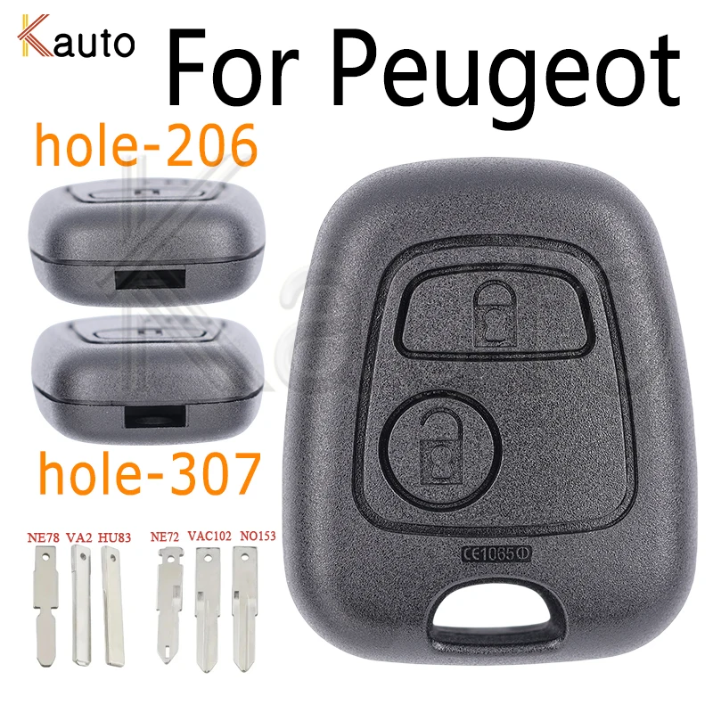 Smart Car Key Shell 2 Buttons for Peugeot Citroen Xsara Picasso Hole-307 Hole-206 fit VA2/HU83/NE78/NE72/NE73/VAC102/NO153 blade