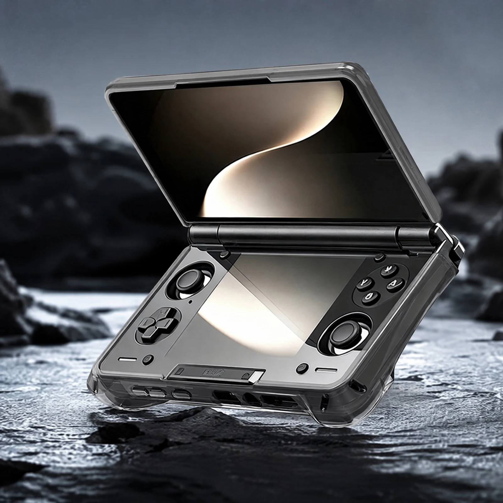 For AYN Thor Protective TPU Case Clear Dual Screen Handheld Console Shell Anti-Slip Ergonomic Grip Design