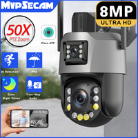 8MP 4K dual-lens PTZ security camera 50x Zoom (20x optical) outdoor WiFi two-way audio human detection camera