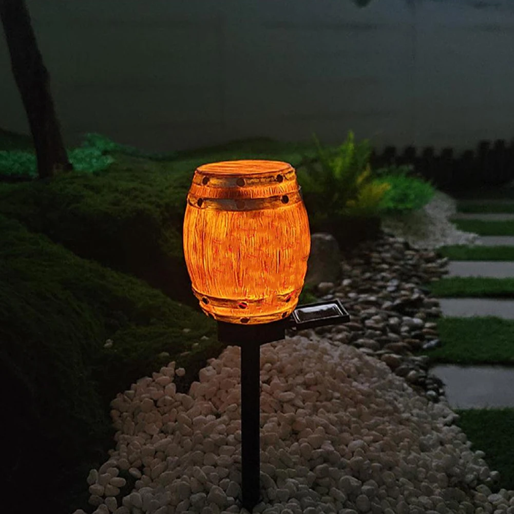 Estaca ao ar livre do vinho barril Solar luz ornamento, lâmpada LED decorativa, luz de assoalho para jardim, quintal, decoração do partido, novo, 2024