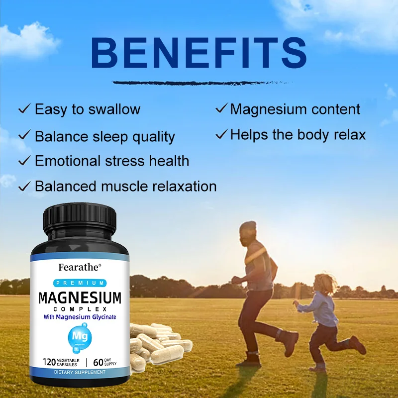 مجمع المغنيسيوم، جليسينات المغنيسيوم مع فيتامين ب6 لامتصاص سريع - النوم والعضلات والاسترخاء والتعافي