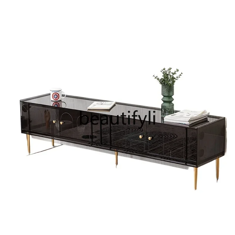 

Light luxury acrylic TV cabinet household modern simple living room locker storage TV cabinet small apartment