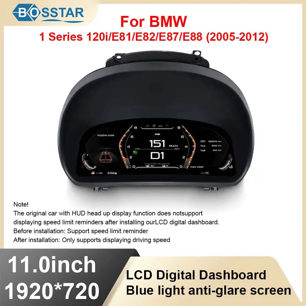 

For BMW 1 Series E87 2005-2012 11" Car LCD Digital Dashboard Cluster Instrument Panel Speedometer Virtual Cockpit