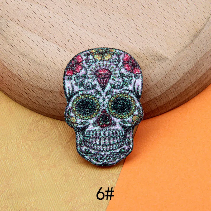 100 Stück heiß begehrte glänzende Totenkopf-Applikationen für DIY-Kleidung, Hut-Aufnäher und Dekoration – Detail 11