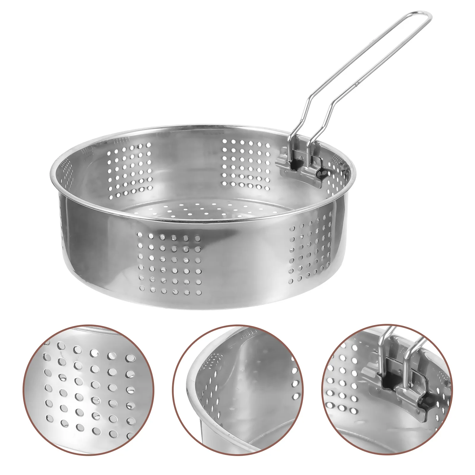 

Stainless Steel Steaming Basket Heavy Duty Foldable Handle For Rice Cooker Vegetable Dumpling Steamer Insert Pot Kitchen
