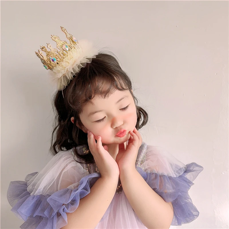 Acessórios de Decoração Festiva para Festa de Aniversário de Menina: Tiara Decorativa e Adereço de Fotografia para Bebê Menina
