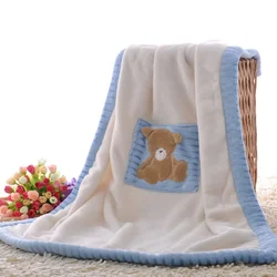 Coperta per bambini Winter Coral Velvet Soft Skin Kid Sleeping lenzuola passeggino antivento Warm Bear coperta multifunzionale