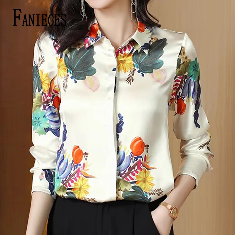 

FANIECES Women's Long Sleeve Shirt Camisas De Lujo Mujer Spring Casual Tops Elegant Office Ladies Blouses Ropa De Mujer блузка