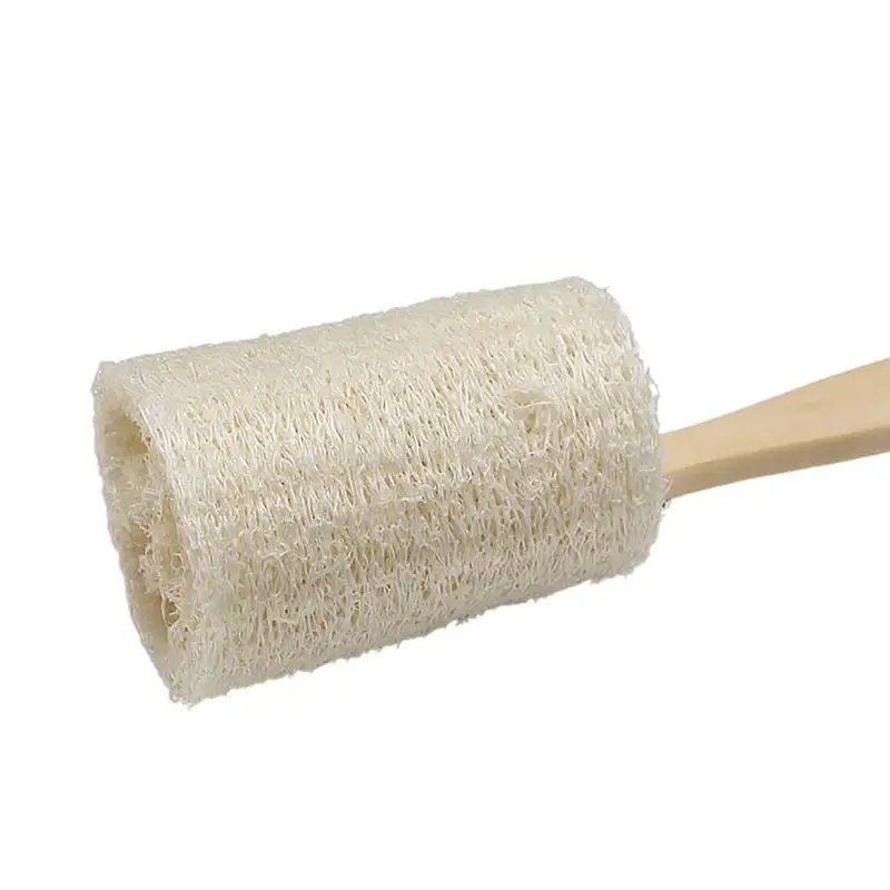 Esponja Natural Loofah com Longo Cabo De Madeira Para Homens E Mulheres, Purificador De Chuveiro, Escova, Esfoliante, Adultos