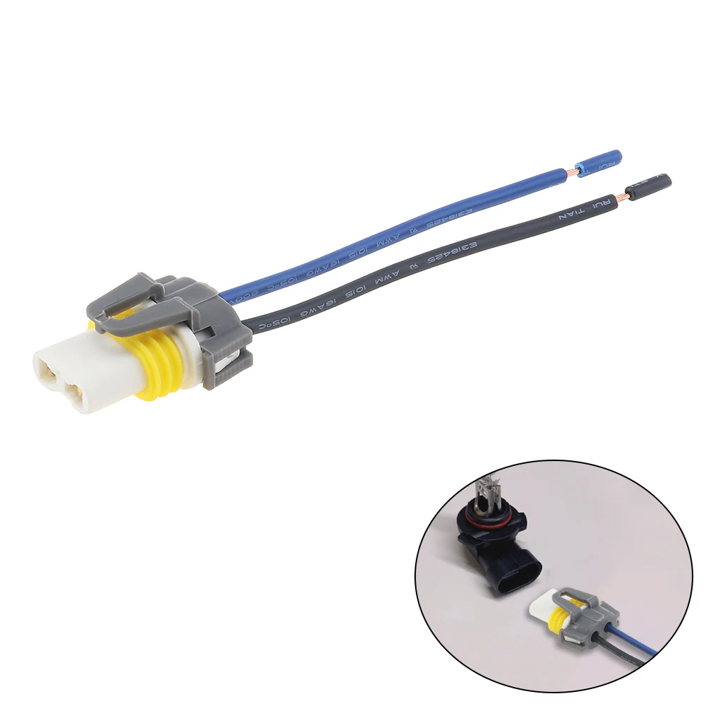 

9006 9005 H10 9012 12V Female Wire Harness Connector HID Light Wiring Replacement Pigtail Adapter Plug Socket Cable