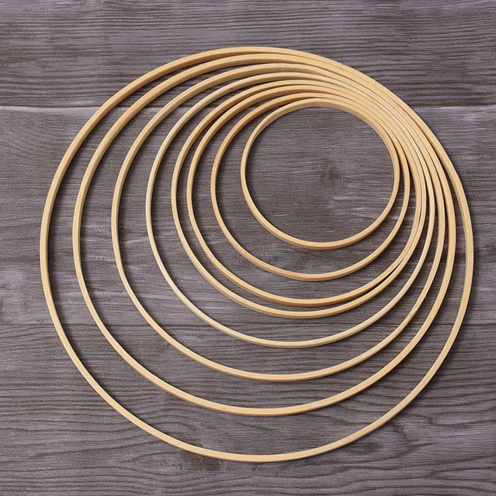 10 pçs 20cm anéis de bambu sonho apanhador aros artesanato suprimentos macrame grinalda aros vento carrilhão acessórios decoração para casa bambu