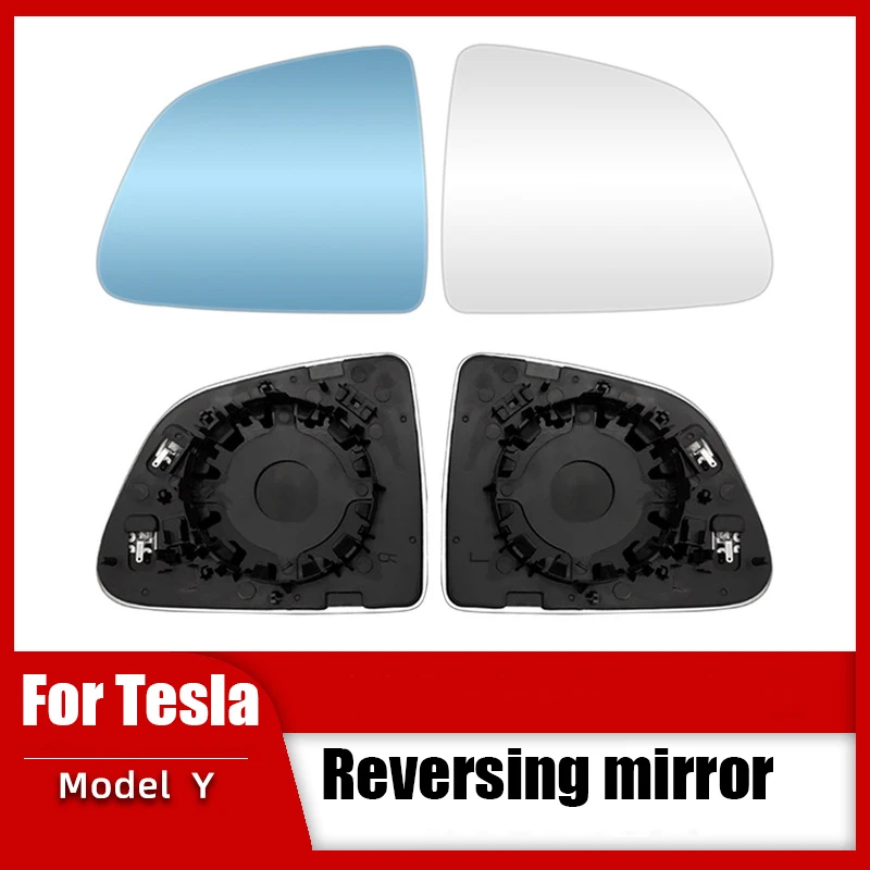 For Tesla Model Y Model 3 Wide-Angle Car Large Vision Rearview Mirror Heating Replacement Anti Glare Dazzle Reversing Glass Lens