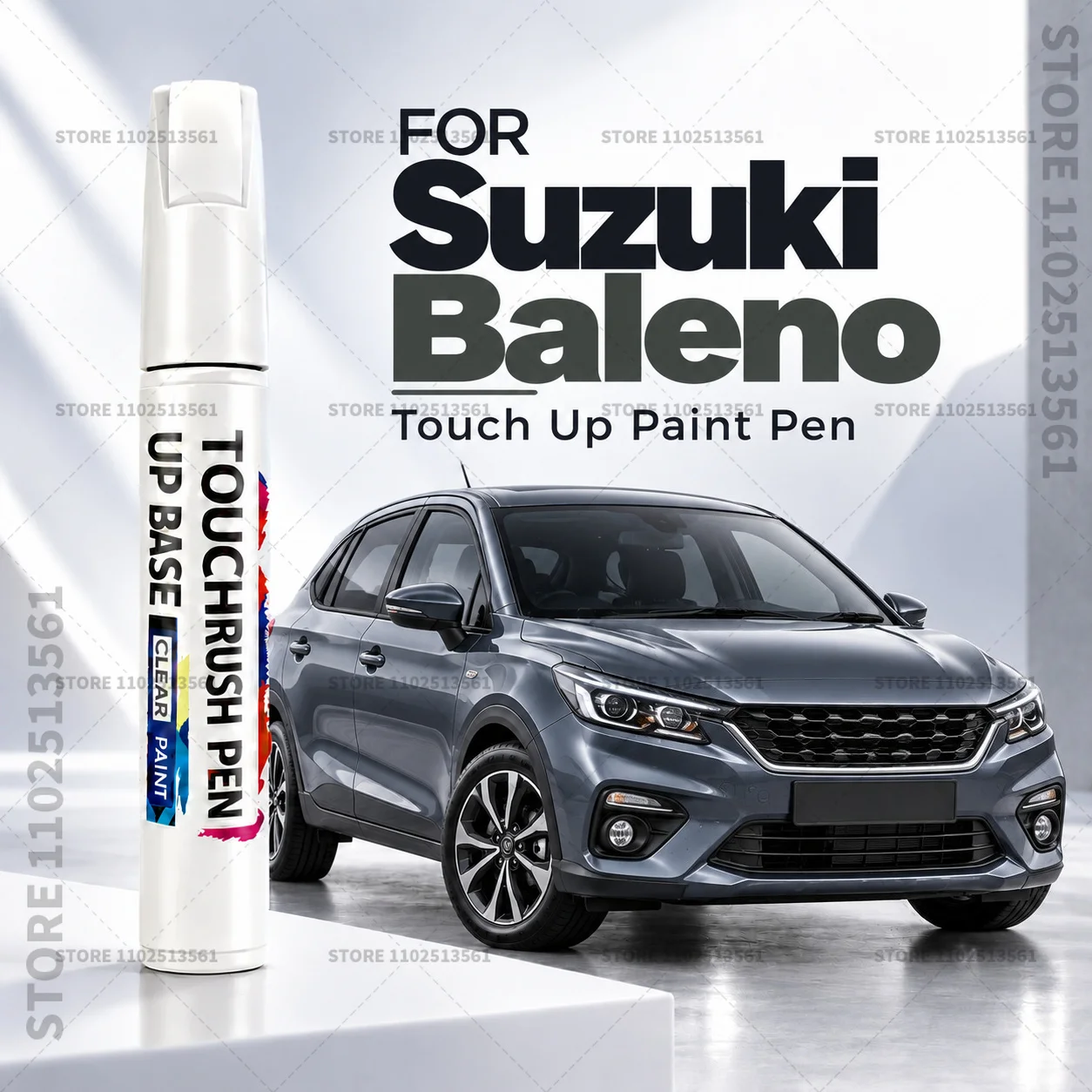 For Suzuki Baleno Black White Car Scratch Remover Paint Pen Touch Up Marker for Auto Body Repair Door Bumper Fender Accessories