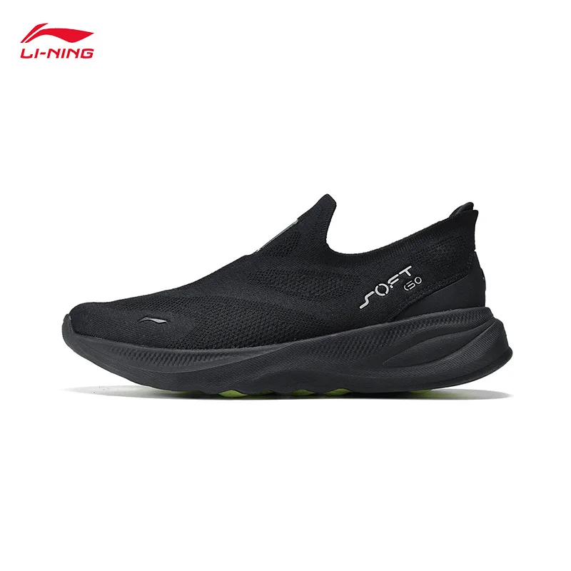 LI-NING Men\'s SOFT GO 2 Knit Slip-on Casual Walking Shoes Cushion Comfort Stable Mesh Jogging Daily Sports Sneaker AGLV017