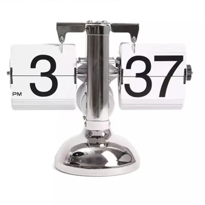 

Retro small balance, automatic page turning clock, European living room desktop , handicraft, single-leg clock