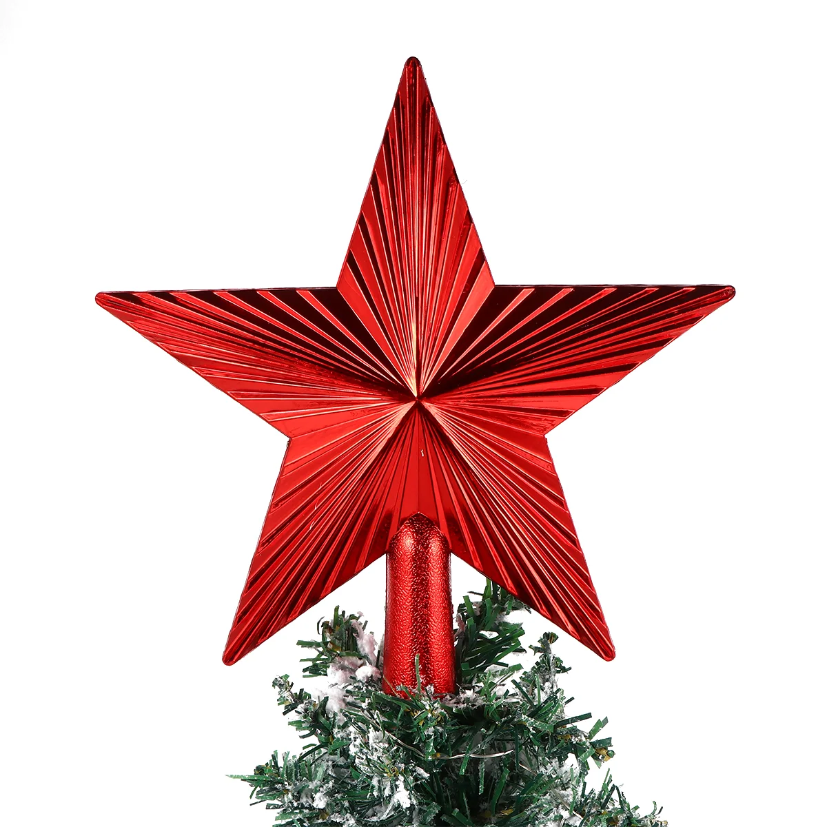 Decoraciones de felicitaciones para árbol de Navidad, adorno de estrella superior, colgante de cinco puntas, guirnalda dorada, adornos gigantes, 2 uds.