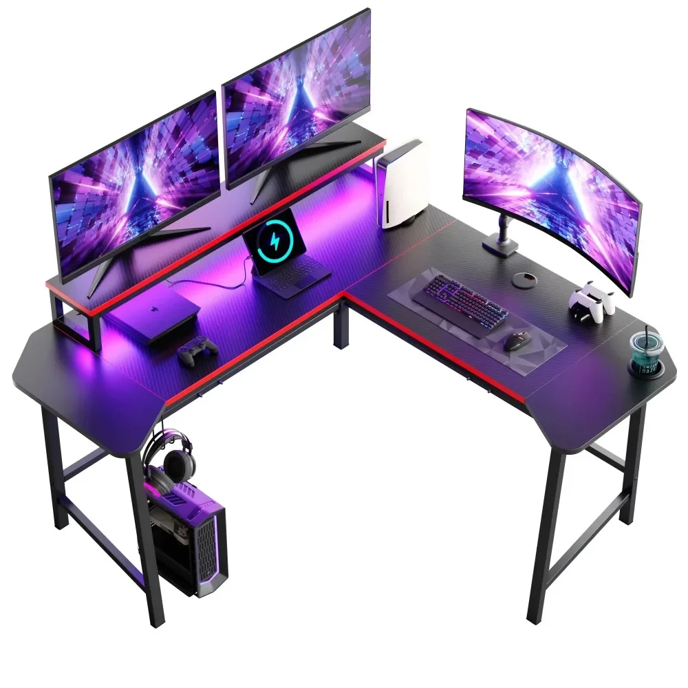 Study Desk Table Bestier L-shaped Gaming Desk and Office Desk Has a Spacious Desktop That Can Meet Various Forms of Use Computer