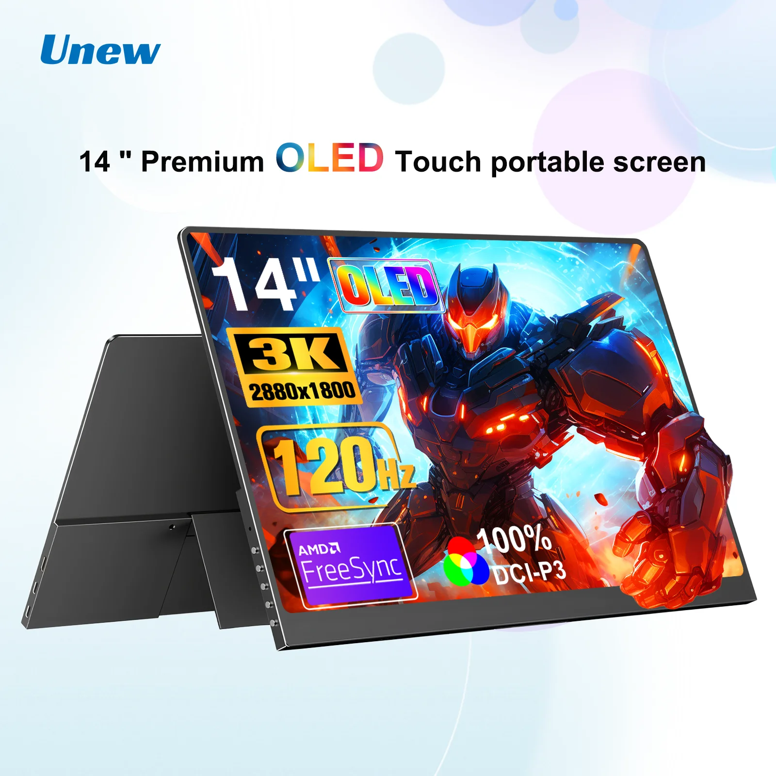 

14-дюймовый портативный монитор OLED 3K 120 Гц 2880*1800 с низким уровнем синего света и HDR-дисплеем для ноутбуков, игровых мониторов, PS, Switch, Xbox