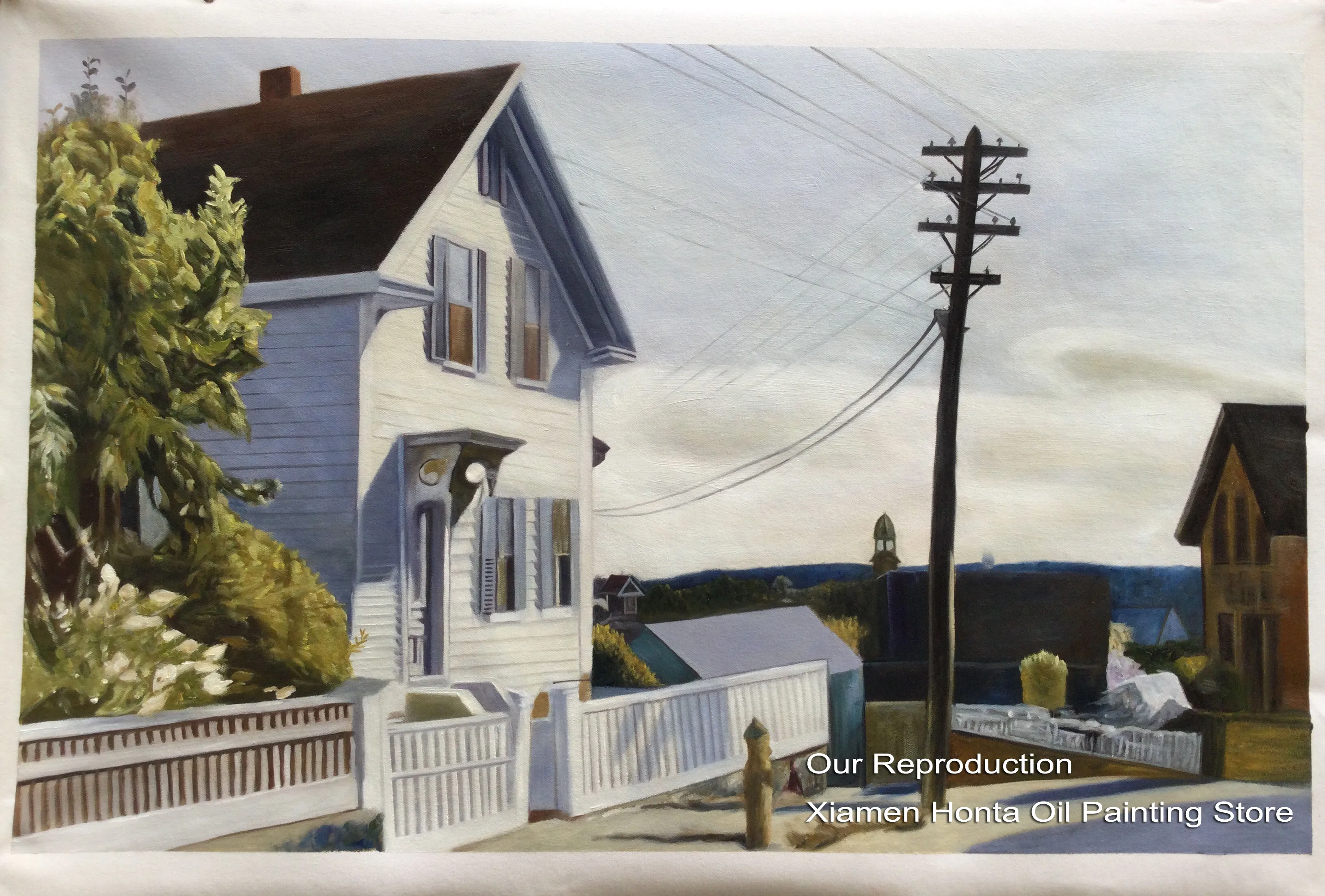 100% handmade Oil Painting reproduction on linen canvas, Adams house by Edward Hopper,Free Shipping,High Quality,Unframed