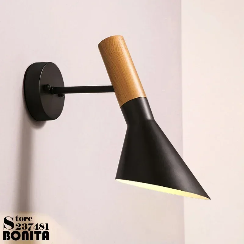 Nordic Horn Shaped Wall Scones Bedroom Bathroom Mirror Aisle Restuarant Decoration Design Lighting Angle Adjusted Cone Wall Lamp