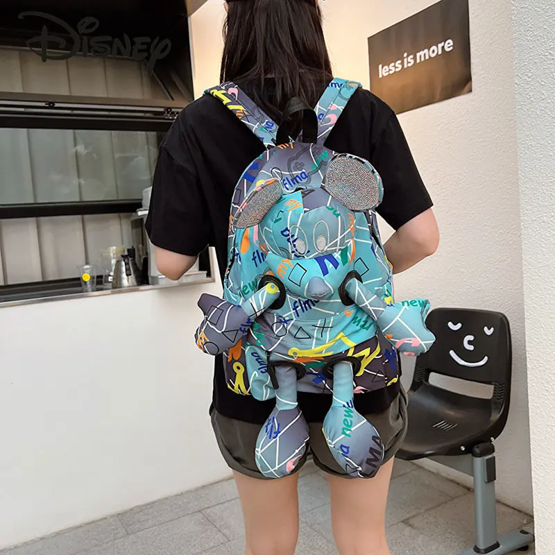 Disney Mickey\'s New Cool Doll Backpack Fashion High Quality Women\'s Backpack Cartoon Casual Versatile Hip Hop Men\'s Backpack