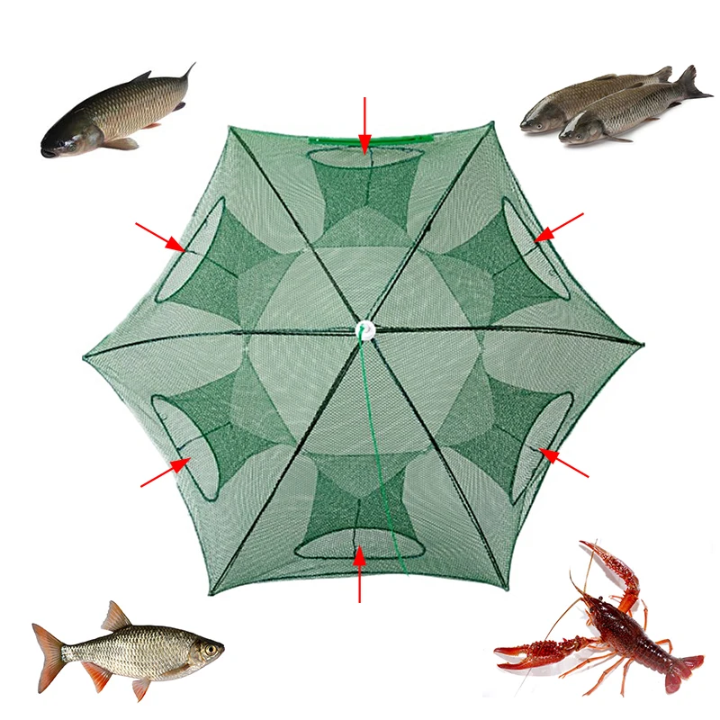 

Portable Fishing Net Automatic Foldable Catch Fish Baits Trap For Fishes Shrimp Minnows Crab Cast Mesh Traps Fishing Accessories