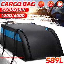 589L 132x97x46cm Universal Large Waterproof UV Protected Car Cargo Roof Bag Carrier Cargo Luggage Travel Bag For SUV Vehicles