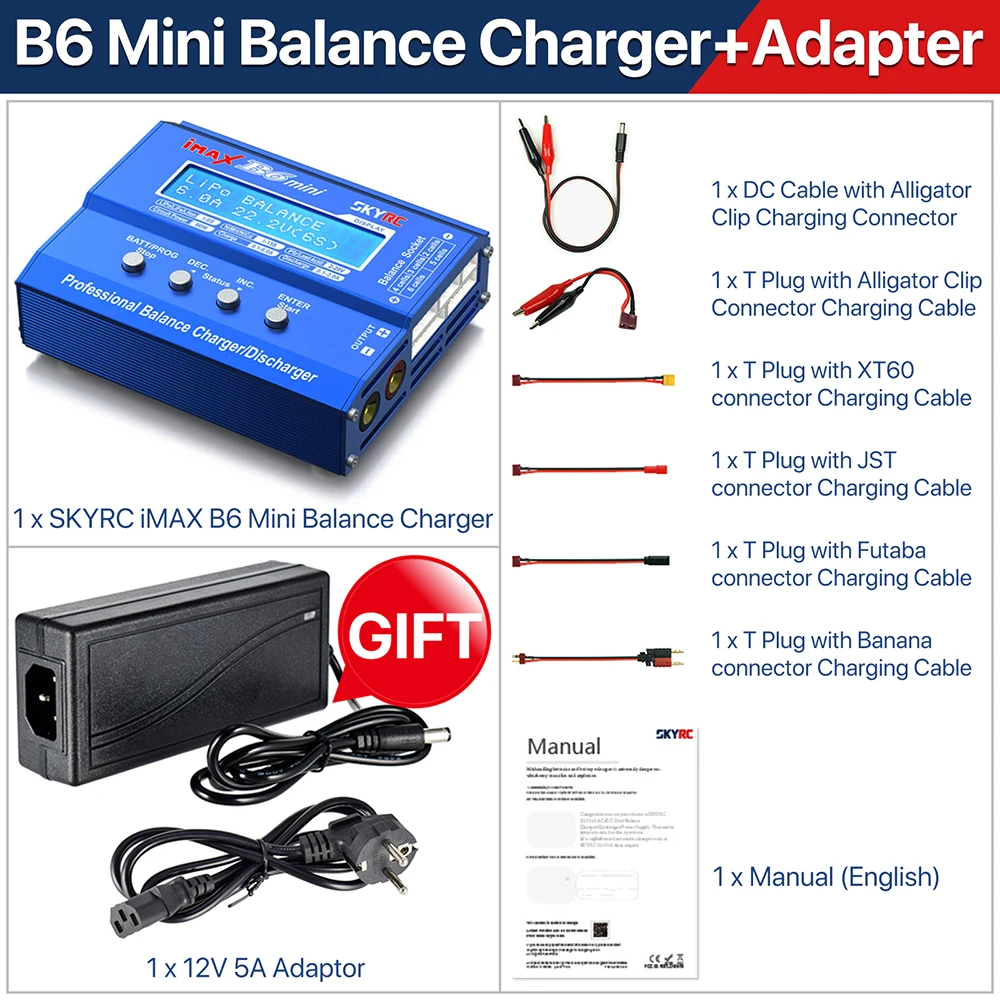Skyrc Lipo Oplader Imax B6 V2 B6 Mini Balans Acculader Voor Rc Model Nimh Nicd Lihv Nicd Pb Li-Ion