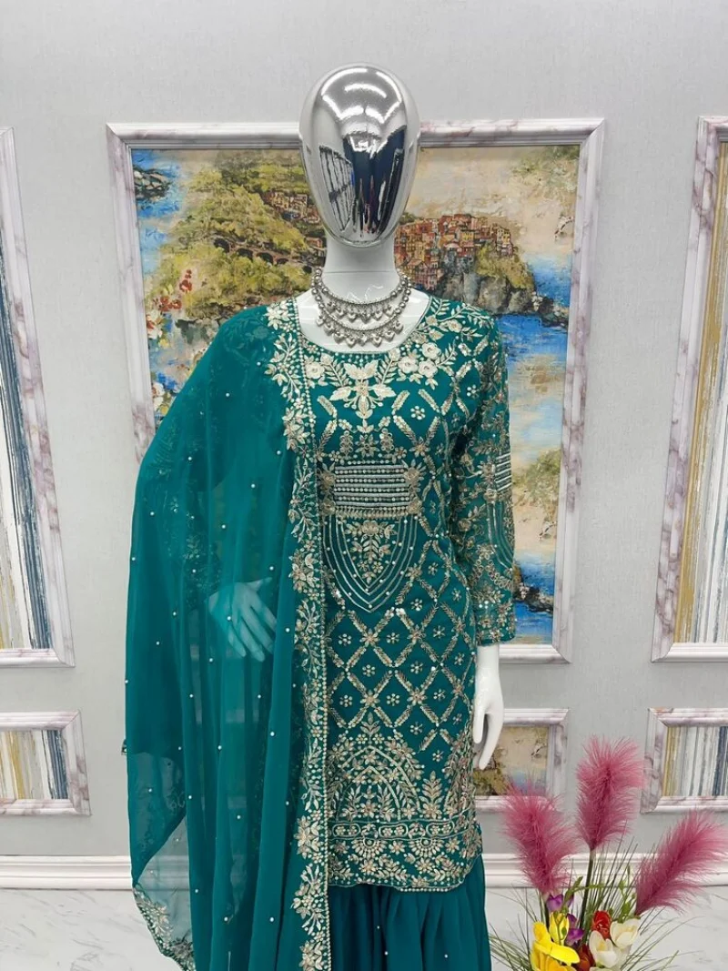 SHRARA SET KURTA SHARAR DUPATTA Paquistão Vestido De Noiva