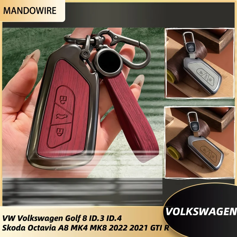 Car Key Case Cover Bag For VW Volkseagen Golf 8 MK8 ID.3 ID.4 Cupra Skoda Octavia A8 SEAT Leon MK4 2020 2021 Formentor Tarraco