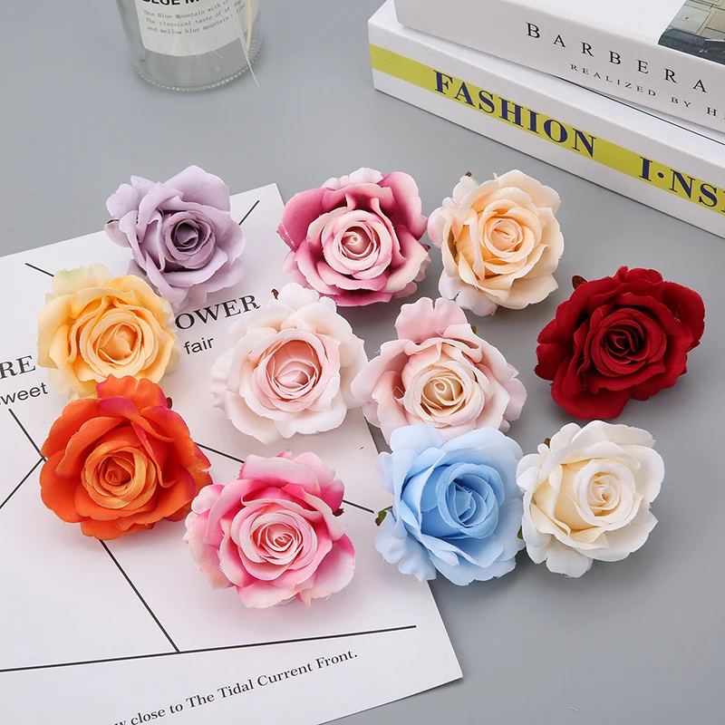 European Style Simulation Rose Head DIY Handmade Flower Wreath Corsage Headpiece Hair Accessory Material Wedding Decoration