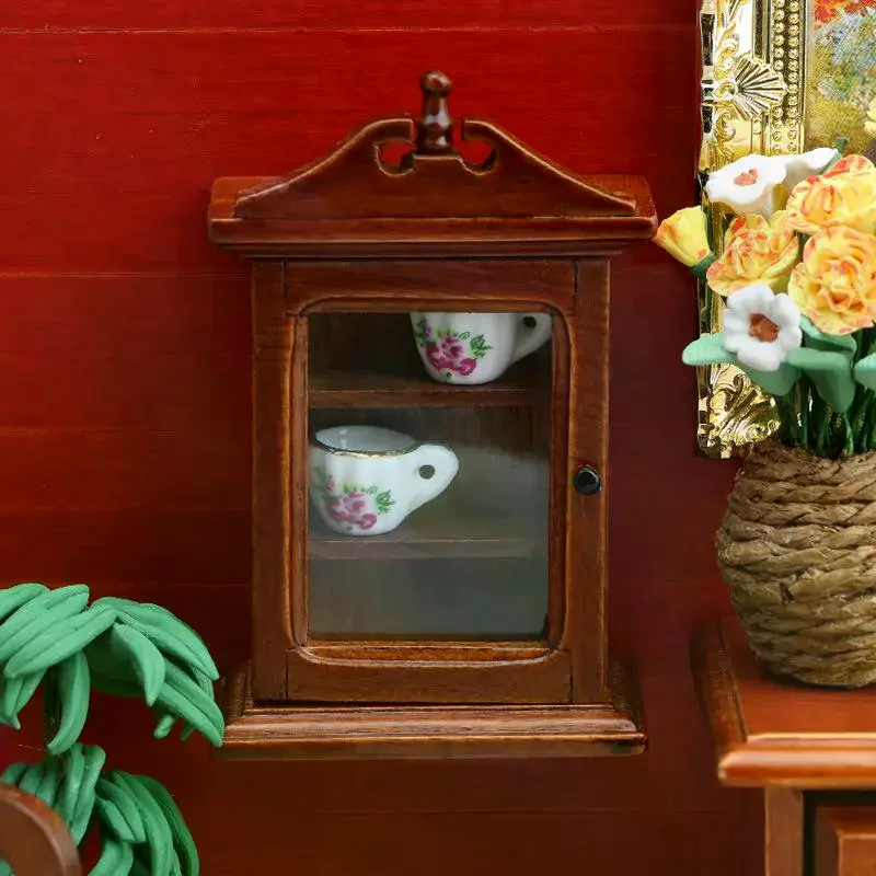 1/12 Poppenhuis Enkele deur Wandrek Opbergkast Model Poppenhuis Meubels Decoratie Speelgoed Poppenhuis Accessoires