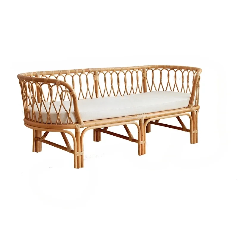 

Sofa Living Room Rattan Chair Courtyard Furniture Double Indonesian Bamboo Balcony