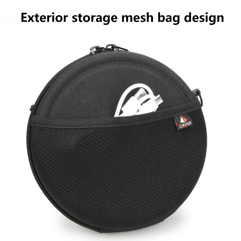  Portable EVA Disc Player Travel Case Shoulder Bag With Removable Sponge Padding And Meshed Pocket For Accessories