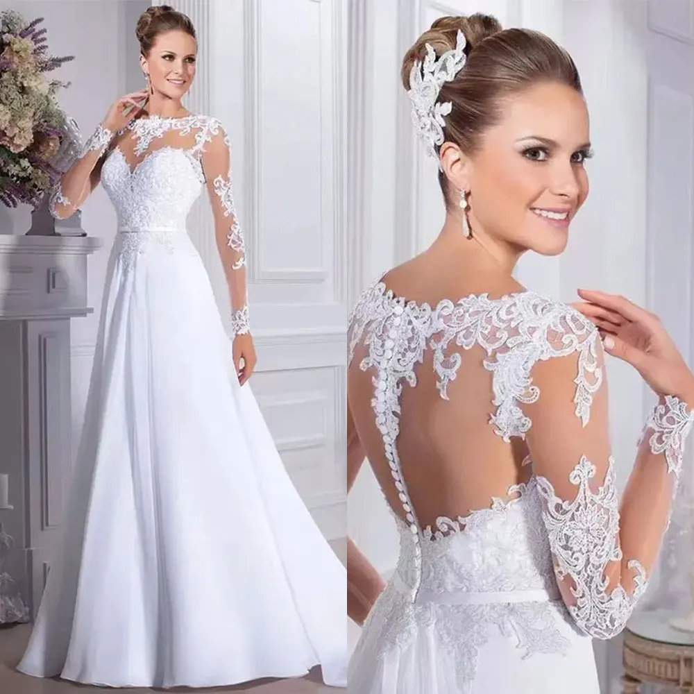 Robe de mariée en dentelle bohème avec train de balayage, corset en dentelle à col nu, robe de mariée de plage, vêtements éducatifs pour les patients, quel que soit l'été, 2024